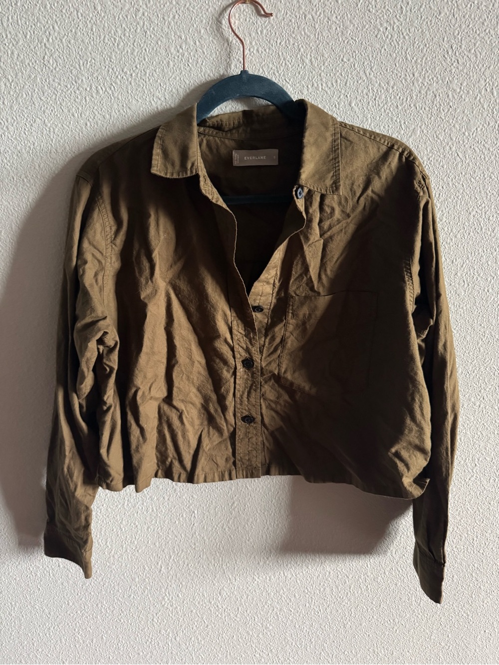 Everlane Olive Green Button‑Up Shirt